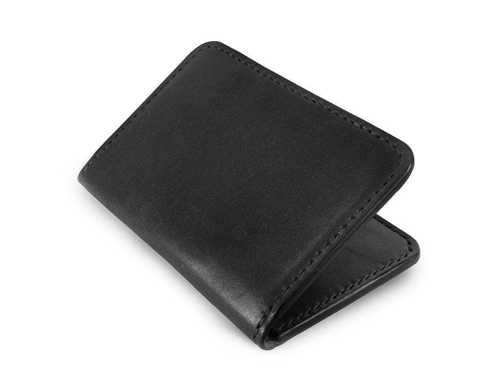 Front pocket wallet in Wickett & Craig black harness leather