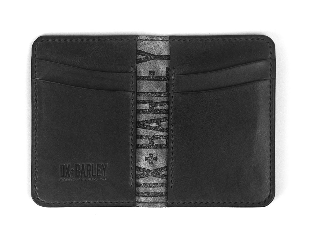 Front pocket wallet in Wickett & Craig black harness leather