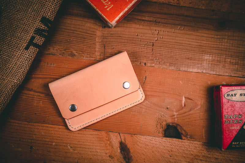 Slim Card Wallet in Natural Harness